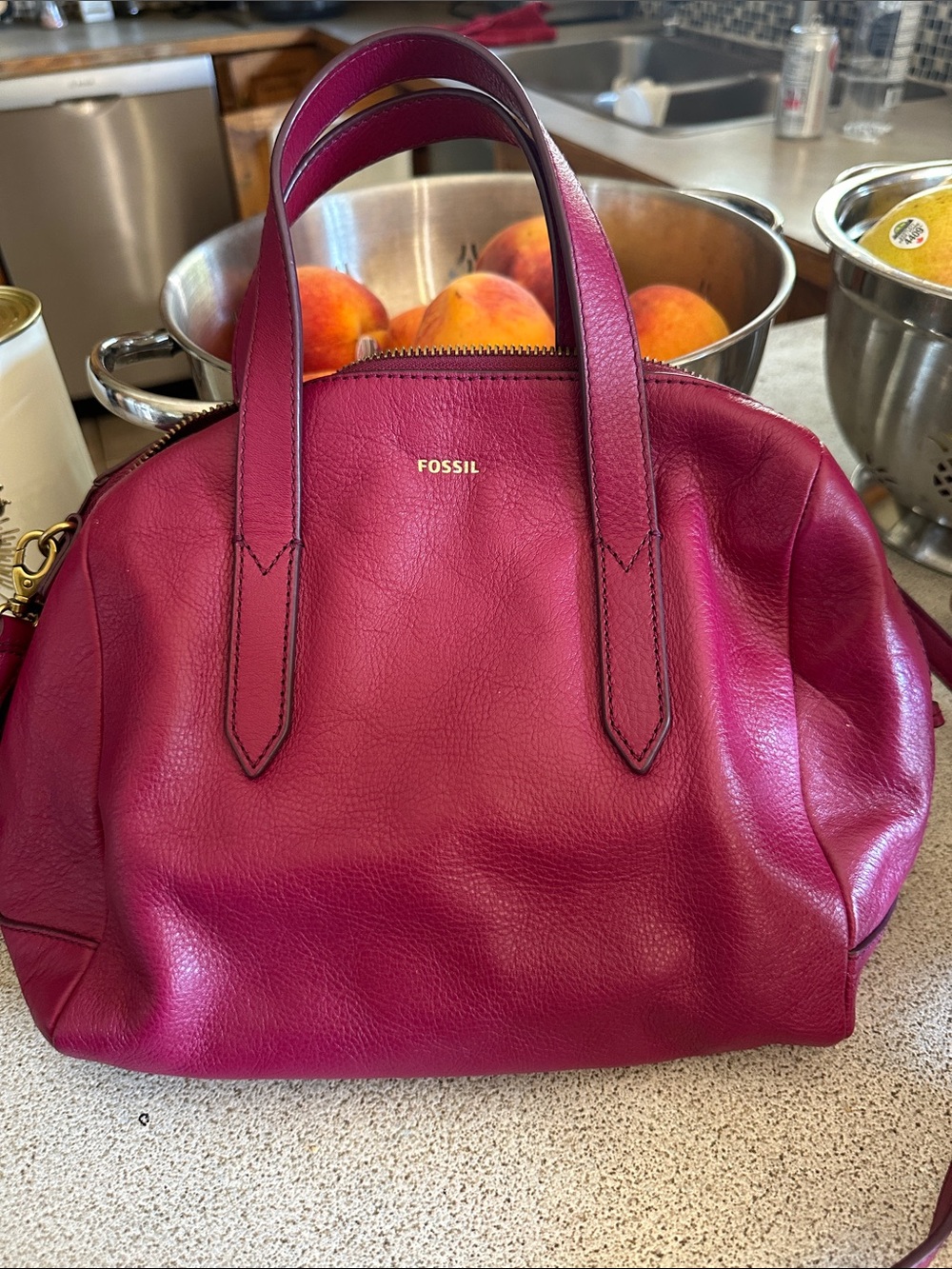 Fossil Women's Satchel Handbag - Berry Pink